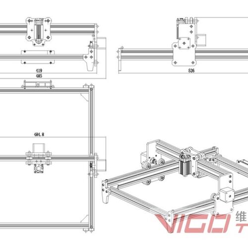 桌面激光雕刻机小型 台式切割机 激光打标刻字机 A3幅面  VigoTec