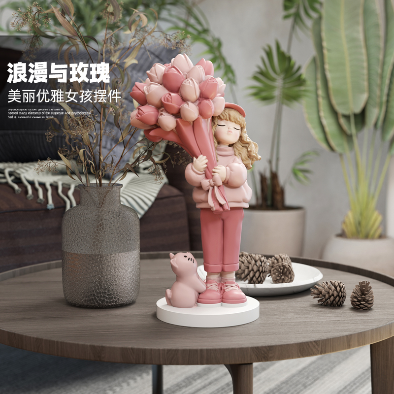 可爱女孩电视柜桌面摆件客厅玄关家居装饰品摆件适合女生生日礼物