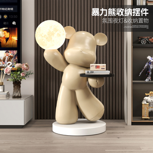 轻奢暴力熊客厅落地摆件玄关家居装 饰品门店展厅公仔雕塑高级感