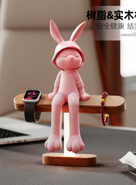 可爱兔子小摆件发光氛围灯