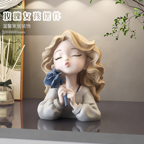 玫瑰女孩小摆件生日送礼好物