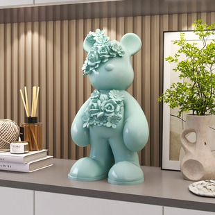 治愈系熊摆件高级感客厅电视柜酒柜桌面家居软装 饰品乔迁生日礼物