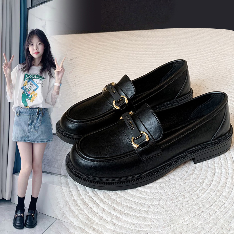 女童小皮鞋黑色英伦风大童软底鞋