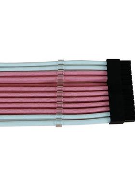 全模组电源定制线粉色白色硅胶包网线镀银显卡线电源模组线延长线
