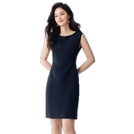 罗蒙夏季女装无袖连衣裙女士中长款商务休闲日常百搭基础打底外穿