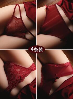 维多利亚蛇年本命年红色内裤女2025新款性感蕾丝纯欲三角裤纯棉裆