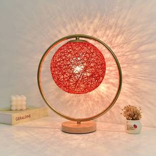 结婚长明喜灯一对台灯床头床头柜婚房用的长命灯红色婚房卧室红喜