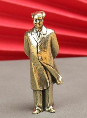 铜器复古黄铜主席精品铜雕伟人像汽车家居纯铜摆件工艺收藏品