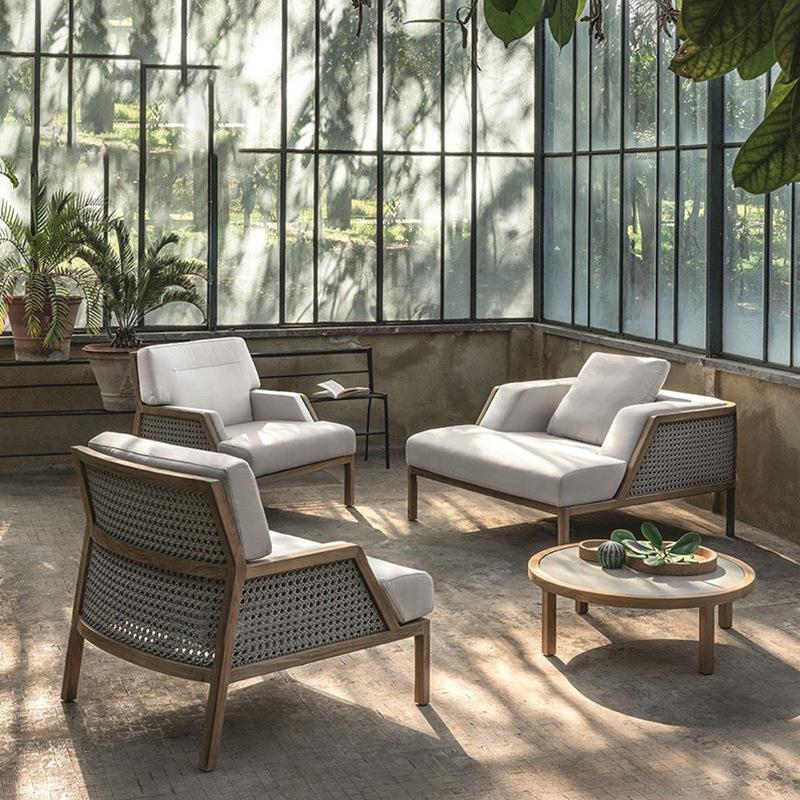 外户庭院别防腐沙448发组墅合藤编酒店露防水防晒藤椅设计台师款