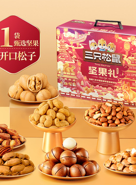三只松鼠坚果零食礼盒鼎紫款2101g/20件大礼包端午节送礼送长辈by