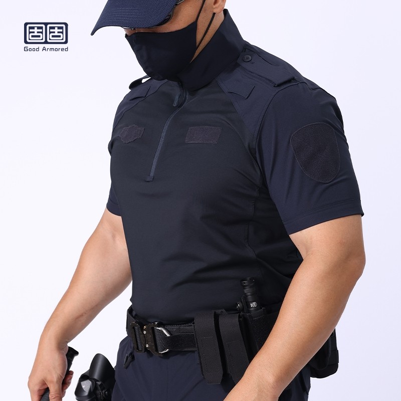 固固-猛龙/速干短袖蛙服 勤务立领短袖新款夏季快干弹力上衣