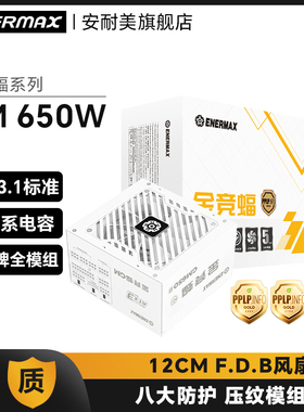 安耐美金竞蝠GM650W电源台式机主机电脑机箱电源金牌全模组ATX3.1