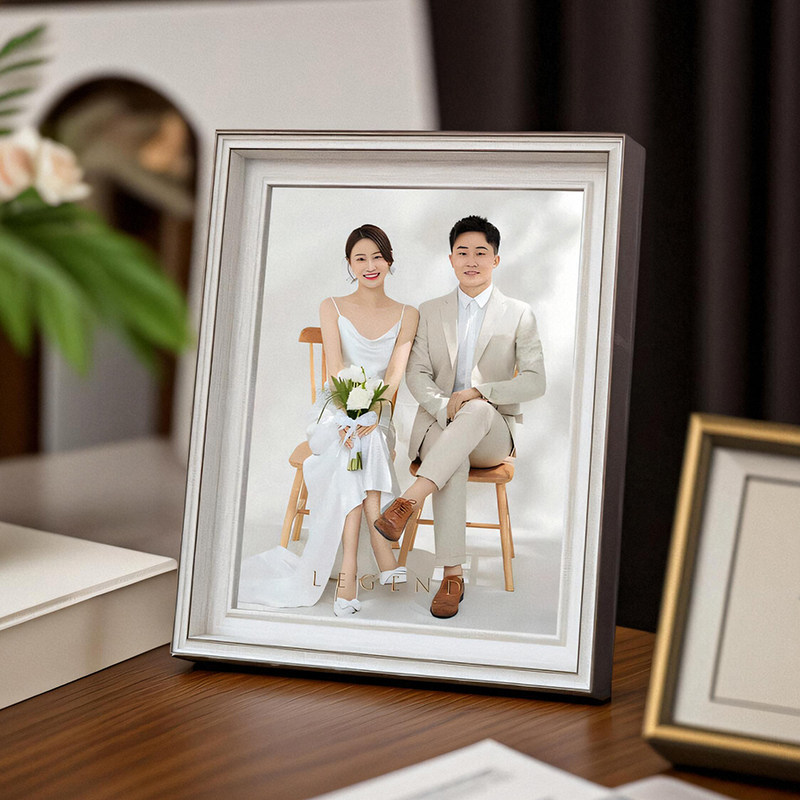定制婚纱照相框摆台高级感结婚照片冲洗做成摆台全家福个人照桌摆