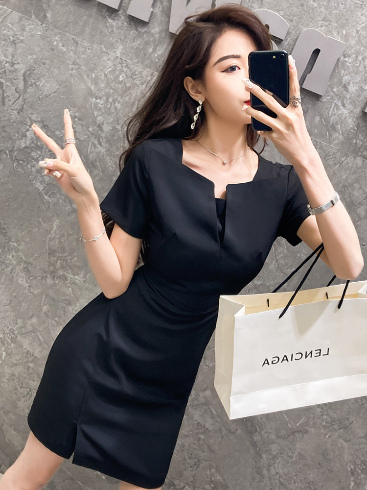 连衣裙小众设计感修身正装礼服OL西装裙夏季气质简约工作服职业装