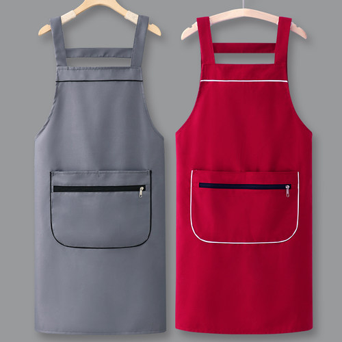 纯棉围裙加长工作服女定制logo
