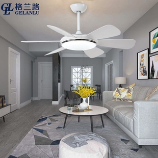 北欧吸顶式吊扇灯家用餐厅吊灯一灯扇体饭厅客厅两用有110V电风扇