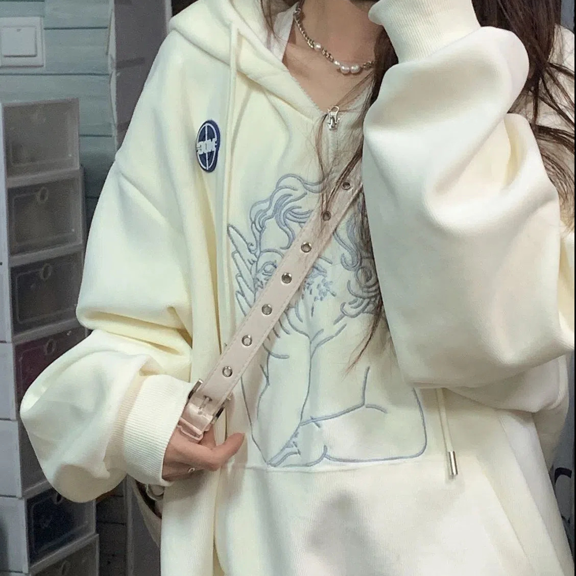 卫衣女2025春秋新款长袖百搭宽松韩版学生可爱印花日系连帽外套女