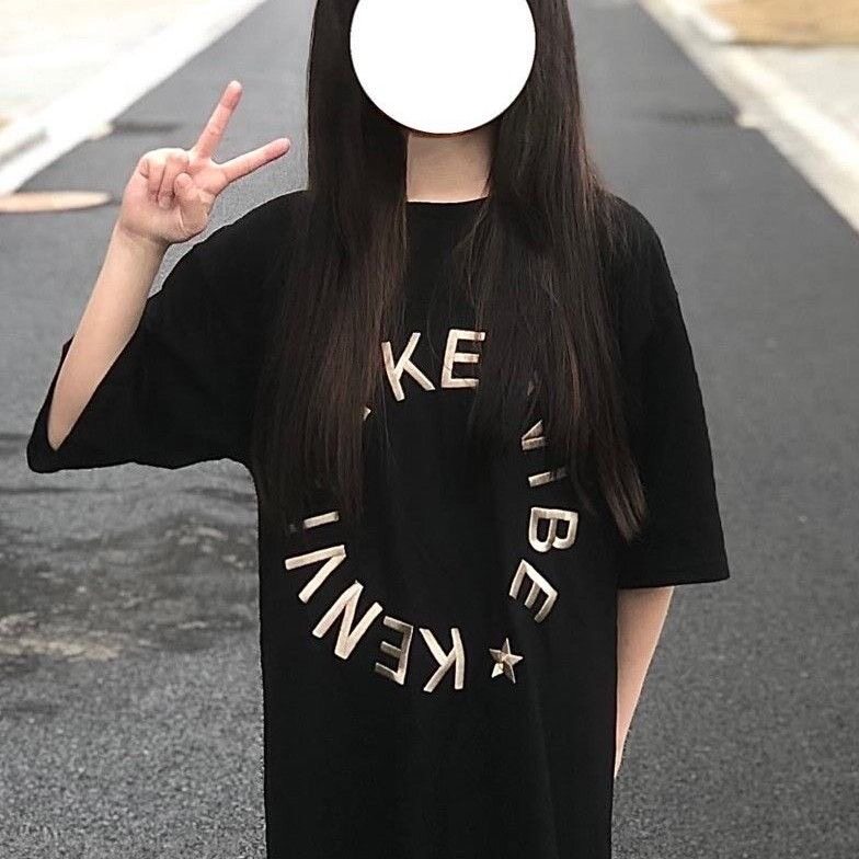 美式复古黑色夏季t恤女小个子hiphop国潮复古宽松短袖百搭上衣
