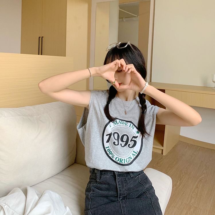 复古上衣女装2026新款T恤夏季韩版美式韩系运动宽松无袖背心女款
