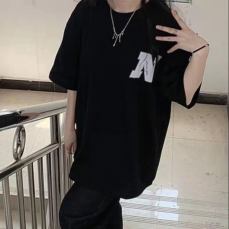 2026年夏季新款潮流印花短袖T恤韩版宽松显瘦百搭上衣ins潮女款