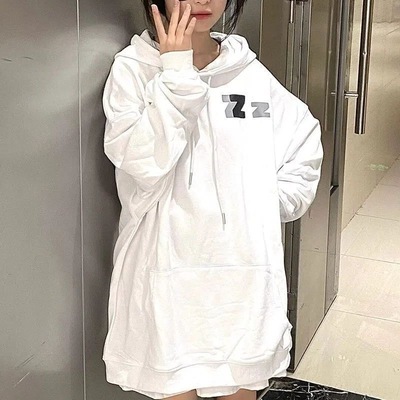 美式hiphop卫衣oversize宽松春秋薄款字母爱心连帽休闲长袖上衣女