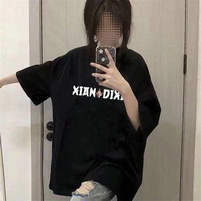 美式ins韩版中指短袖T恤男女夏季新款个性街头休闲百搭潮流上衣潮