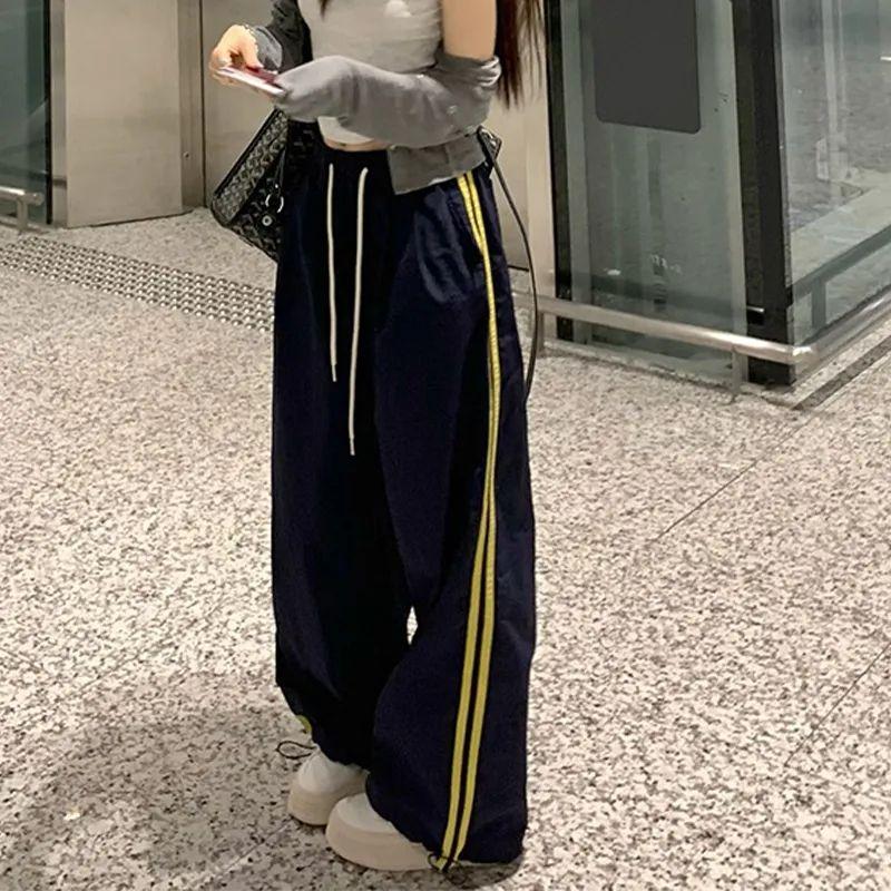 2024夏季美式高街复古百搭休闲裤设计裤子宽松运动裤阔腿裤男女