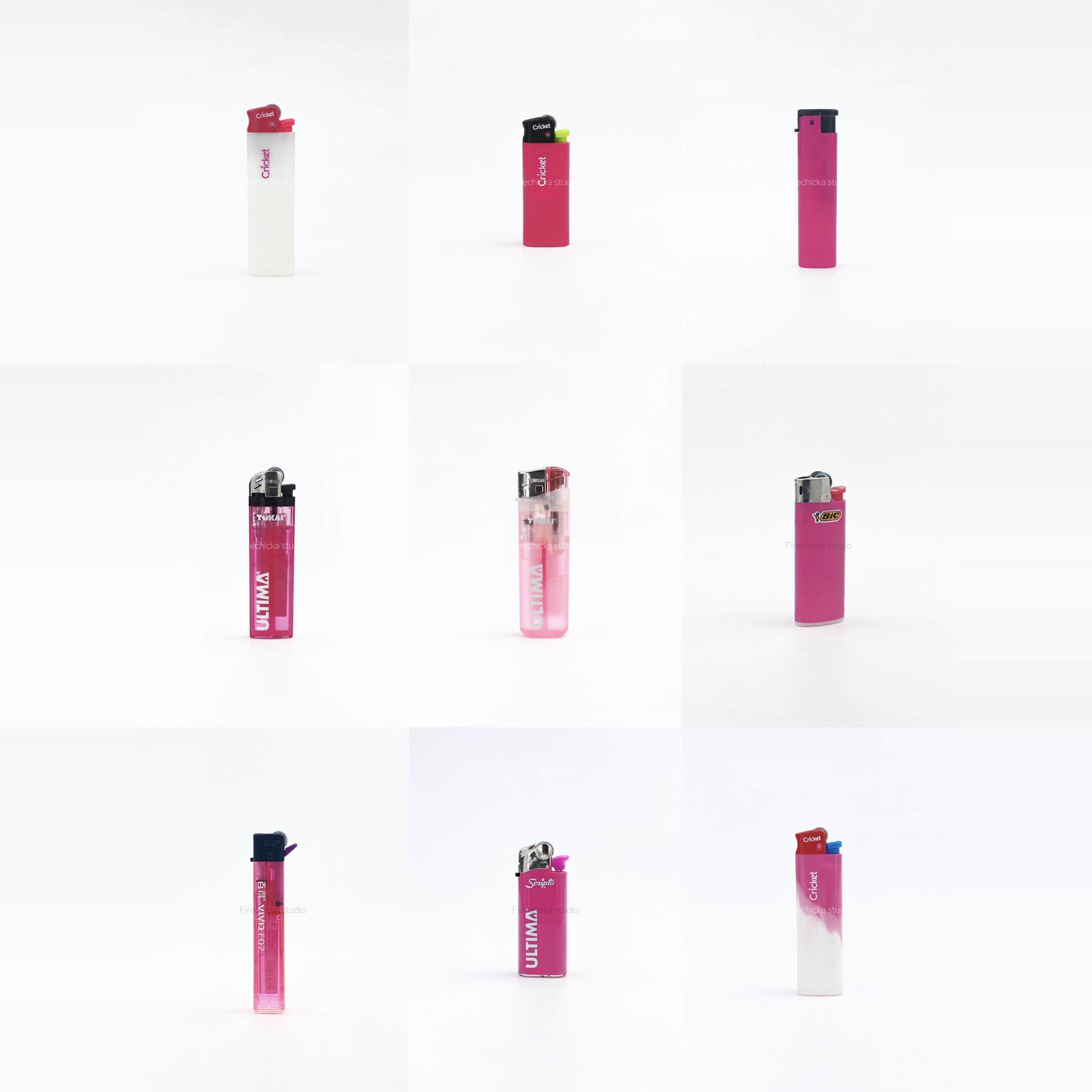 【Firechicka】tone in tone粉白色系打火机组合套装热销粉色时尚