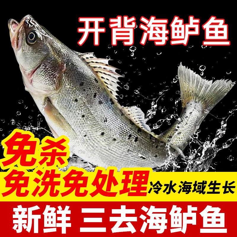 海鲈鱼新鲜开背鲈鱼新鲜冷冻深海鱼海卢鱼水产商用批发三去纸包鱼