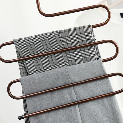 layers S Shape Iron Wardrobe Storage Hangers Pants Trouser