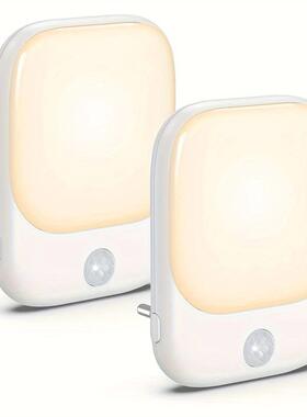 1pc/2pcs EU Plug in LED Motion Sensor Night Lights for Kids