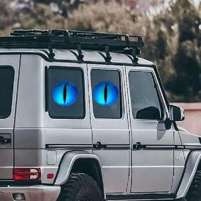 3D Stereo Beast Eyes Headlight Decals Round Eyes Stickers