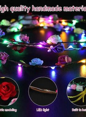 40/20pcs LED Flower Crown Glowing Wreath Luminous Garland