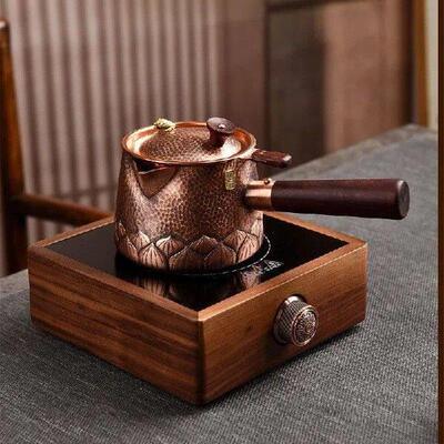 Pure Copper Vintage Boiling Tea Pot Home Use with Strainer
