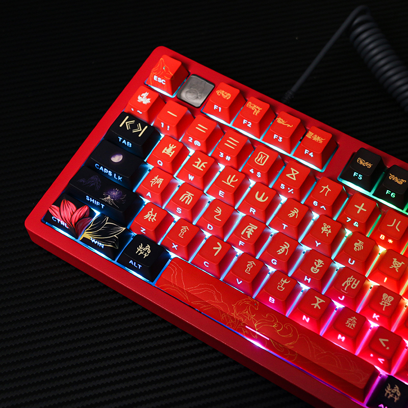 灵狐修道键帽侧刻透光Xda高度热升华Pbt材质87键98键适配增补