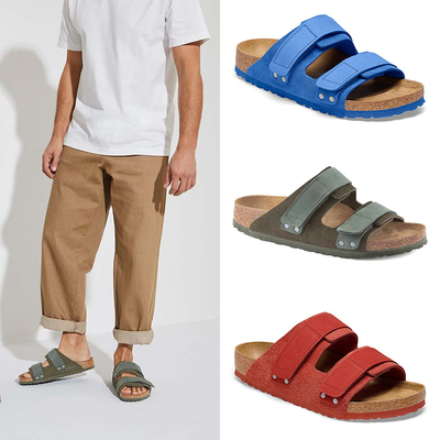 勃肯鞋真皮软木凉拖鞋外穿绒面夏季新款博肯鞋魔术贴一字拖男女款