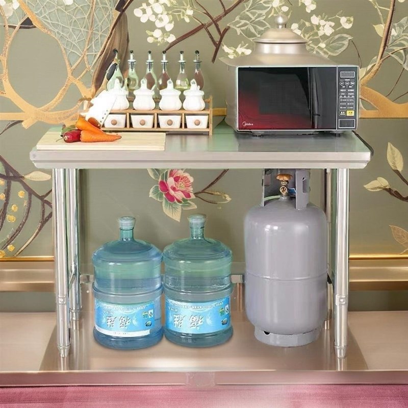 特厚不锈钢工作台单双三层厨房操作台打荷切菜案板桌子商用烘焙台