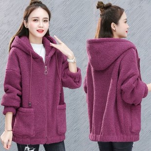 罩衣女新款冬季加绒加厚长袖女式工作服冬天加棉卫衣外套小个子的