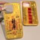 古风国潮黄底财库五福适用苹果16promax手机壳iPhone15 14plus镭射百福图13pro男女新年款 12硅胶11防摔xs软壳