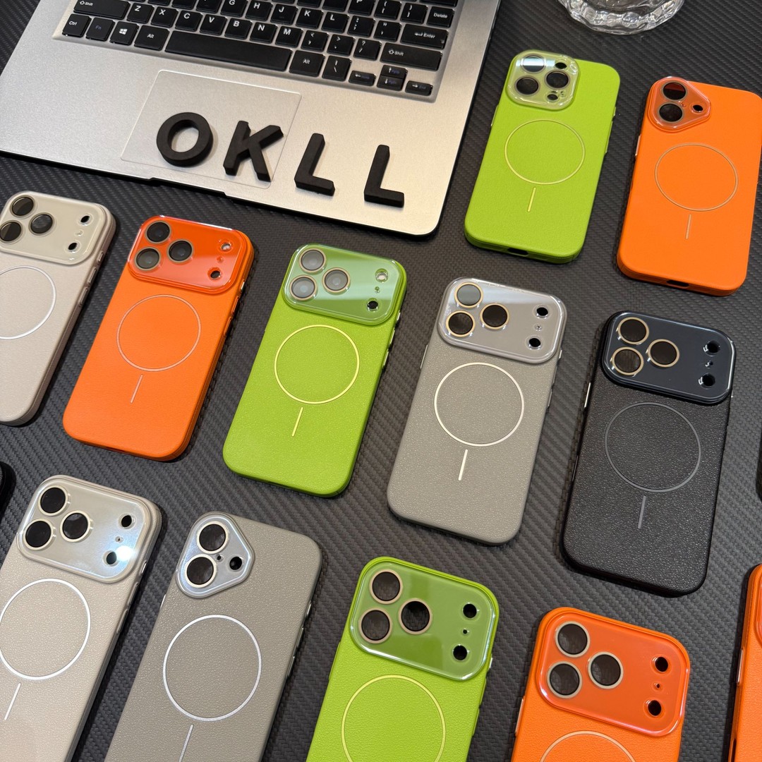 无线充荔枝纹iPhone17苹果手机壳