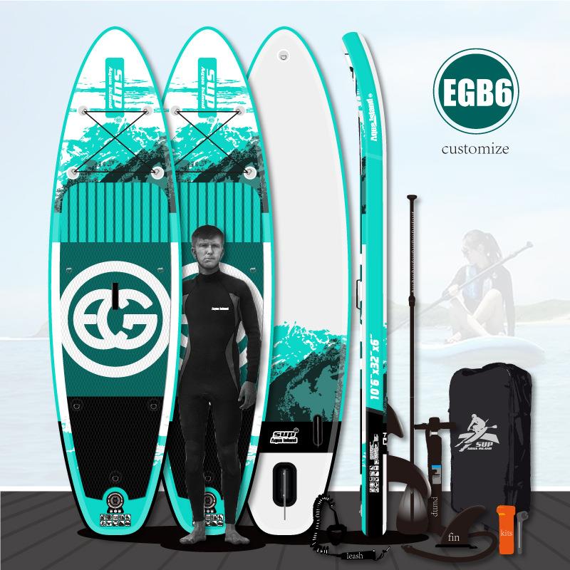 SUP充气冲浪板救援桨板船 便捷式桨板站立式划水板加厚双层桨板