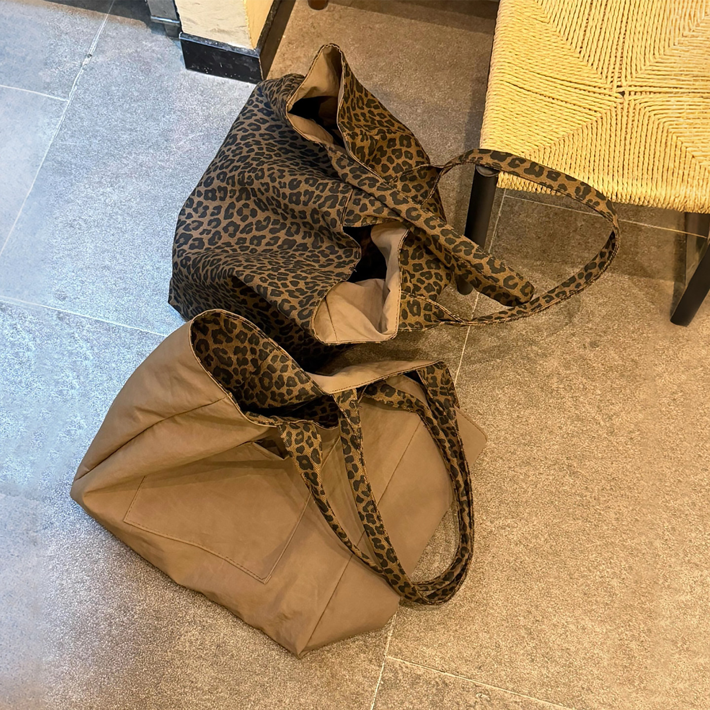 豹纹单肩包大容量女2025新款秋冬韩系氛围感托特包上班通勤帆布包