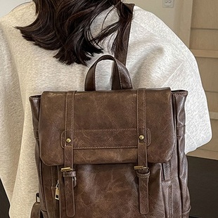 法国MKCLACK大容量复古百搭双肩包学生书包通勤旅游包双肩包女