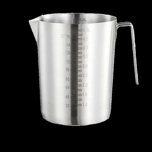 特大容量5000ml304不锈钢量杯带刻度杯3000ml耐高温实验计量杯