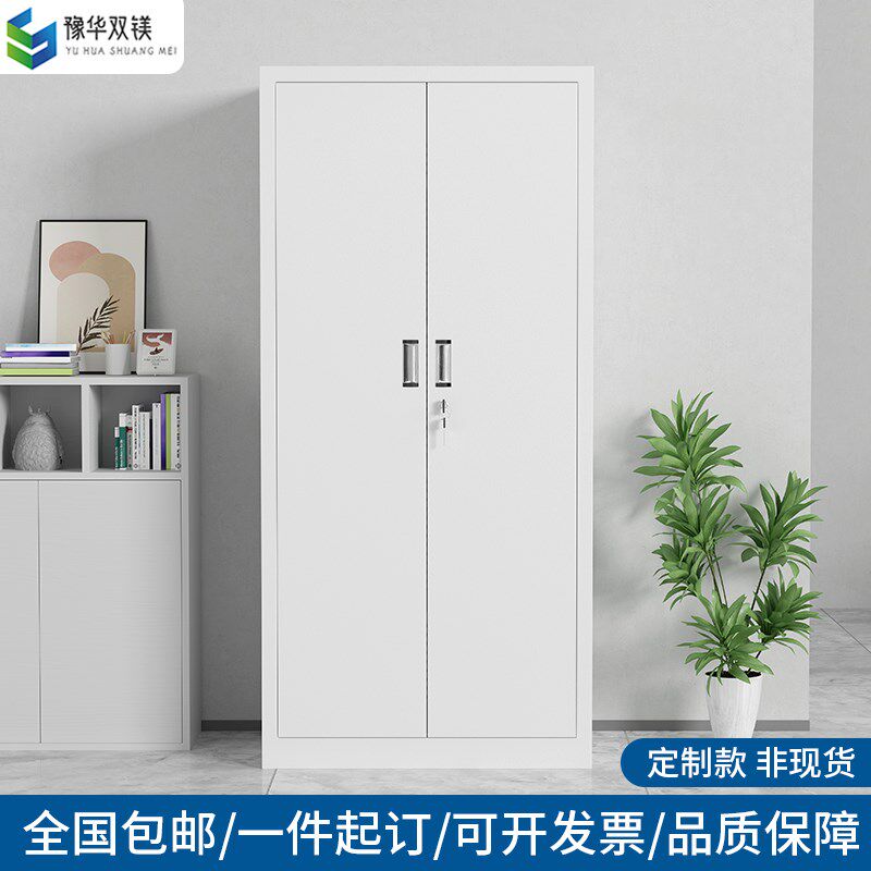 定做对开门文件柜铁皮柜80/100/110/120cm宽办公档案柜家用收纳柜