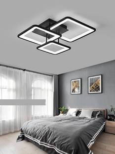 卧室灯吸顶灯2023年新款 房间灯简约现代北欧风灯饰家用 黑框个性