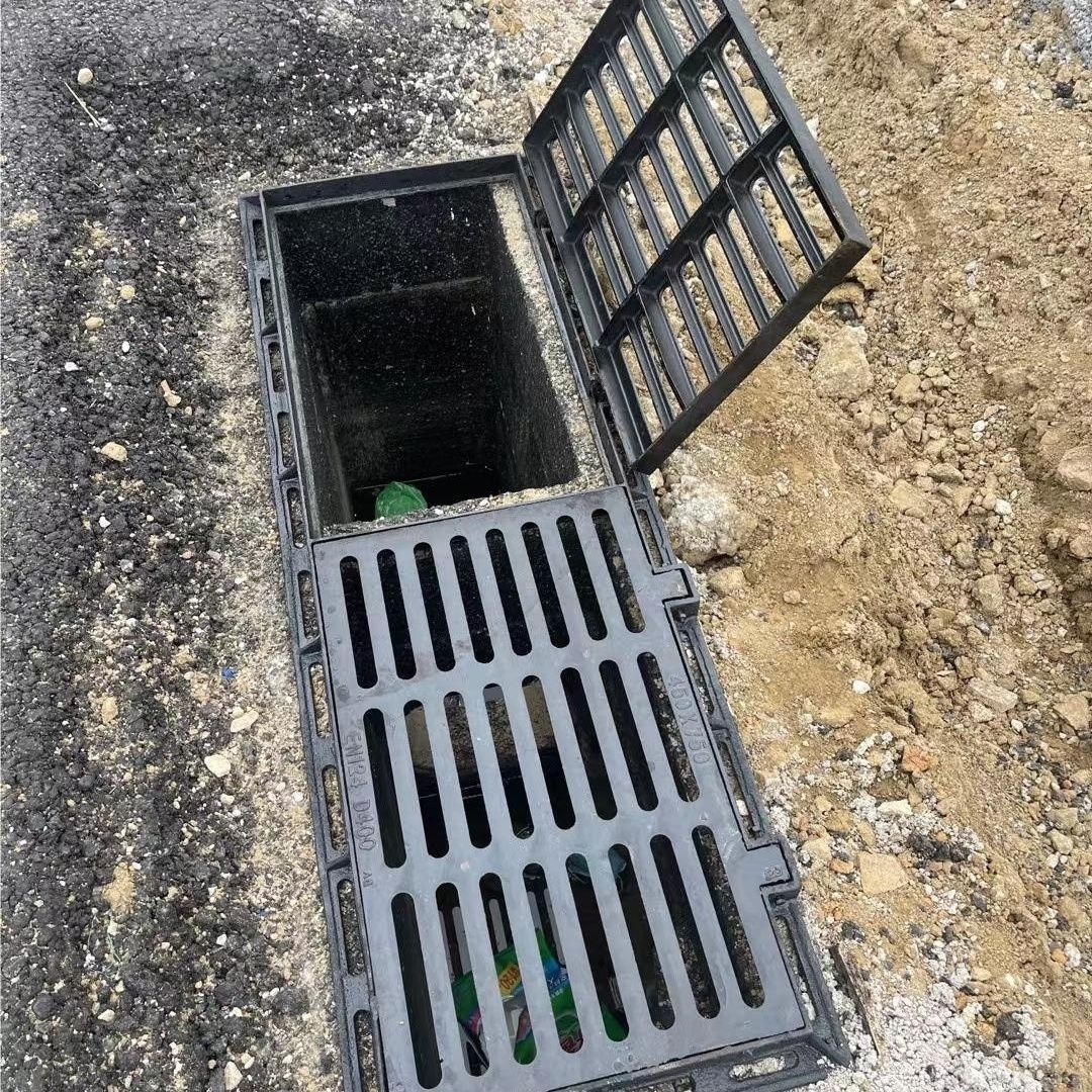 球墨铸铁双箅雨水连体篦子450*1500 400*1400双开排水沟盖板全套