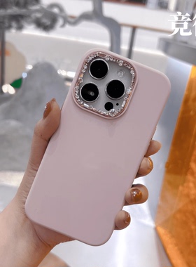 真液态手机壳带钻iphone14promax手机壳ip13pro全包壳苹果12pr硅胶保护套iphone12纯色苹果14小众手机壳女款