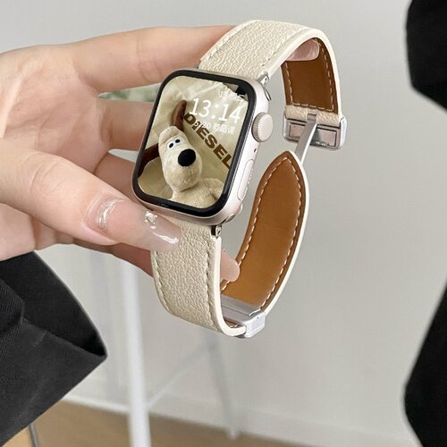适用iwatchs8手表带s10真皮s7磁吸扣s9苹果s6手表链5的手表带s11小众applewatchs8高级感女款se3腕带质感新品