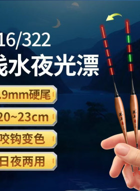 超细硬尾浅水夜光漂316电池超亮醒目高灵敏浮标冰钓草皮鲫鱼鱼漂